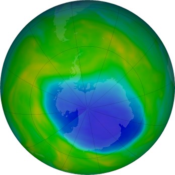 Antarctic ozone map for 2024-11-18